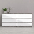 Naia Concrete Grey & White 6 Chest Of Drawers by Lavishway | Chest Of Drawers-40984