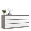 Naia Concrete Grey & White 6 Chest Of Drawers by Lavishway | Chest Of Drawers-40988
