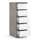 Naia Concrete 5 Drawer Narrow Chest by Lavishway | Chest Of Drawers-41015