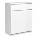 Naia White Wooden 2 Door 1 Drawer Sideboard by Lavishway | Sideboards-40929