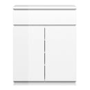 Naia White Wooden 2 Door 1 Drawer Sideboard by Lavishway | Sideboards-40927