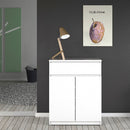 Naia White Wooden 2 Door 1 Drawer Sideboard by Lavishway | Sideboards-40926