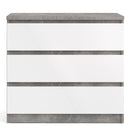 Naia Concrete Grey & White 3 Chest Of Drawers by Lavishway | Chest Of Drawers-40963