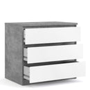 Naia Concrete Grey & White 3 Chest Of Drawers by Lavishway | Chest Of Drawers-40965