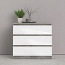 Naia Concrete Grey & White 3 Chest Of Drawers by Lavishway | Chest Of Drawers-40962