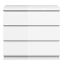 Naia White High Gloss 3 Drawer Chest by Lavishway | Chest Of Drawers-40973