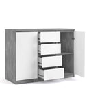 Naia Concrete White Gloss 4 Drawers Sideboard by Lavishway | Sideboards-40901