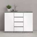 Naia Concrete White Gloss 4 Drawers Sideboard by Lavishway | Sideboards-40898