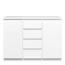 Naia White Gloss Wooden 4 Drawers Sideboard by Lavishway | Sideboards-40907
