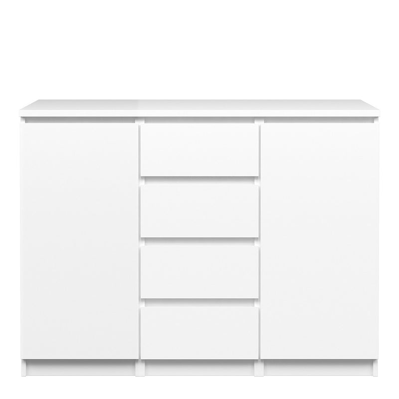Naia White Gloss Wooden 4 Drawers Sideboard by Lavishway | Sideboards-40907