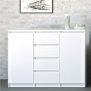 Naia White Gloss Wooden 4 Drawers Sideboard by Lavishway | Sideboards-40906