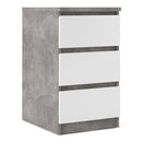 Naia Concrete 3 Drawer Bedside Cabinet by Lavishway | Bedside Tables-41076