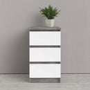 Naia Concrete 3 Drawer Bedside Cabinet by Lavishway | Bedside Tables-41074