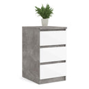 Naia Concrete 3 Drawer Bedside Cabinet by Lavishway | Bedside Tables-41077