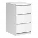 Naia White Gloss 3 Drawers Bedside Cabinet by Lavishway | Bedside Tables-41081