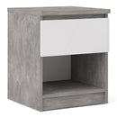 Naia Concrete 1 Drawer Bedside Cabinet by Lavishway | Bedside Tables-41096