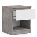 Naia Concrete 1 Drawer Bedside Cabinet by Lavishway | Bedside Tables-41094