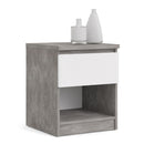 Naia Concrete 1 Drawer Bedside Cabinet by Lavishway | Bedside Tables-41097
