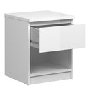 Naia High Gloss 1 Drawer Bedside Cabinet by Lavishway | Bedside Tables-41103