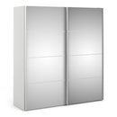 Verona Oak Finish Mirror Sliding Wardrobe by Lavishway | Wardrobe-33156