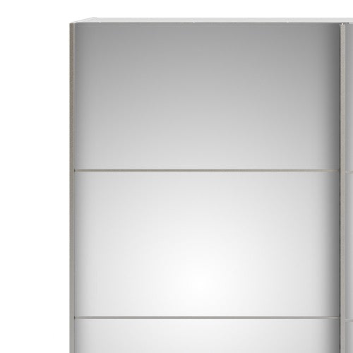 Verona Oak Finish Mirror Sliding Wardrobe by Lavishway | Wardrobe-33164