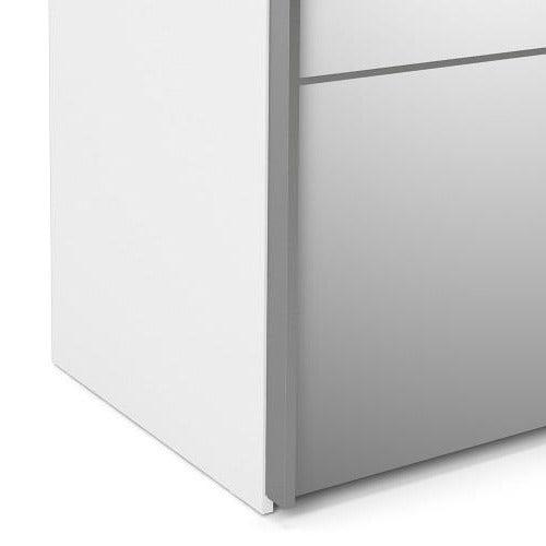 Verona Oak Finish Mirror Sliding Wardrobe by Lavishway | Wardrobe-33181