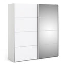 Verona Oak Finish Mirror Sliding Wardrobe by Lavishway | Wardrobe-33167