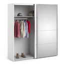 Verona Oak Finish Mirror Sliding Wardrobe by Lavishway | Wardrobe-33173