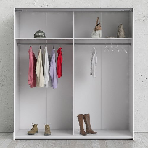 Verona Oak Finish Mirror Sliding Wardrobe by Lavishway | Wardrobe-33171