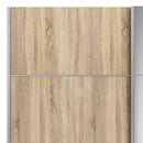 Verona Oak Finish Mirror Sliding Wardrobe by Lavishway | Wardrobe-33190