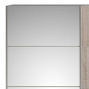 Verona Oak Finish Mirror Sliding Wardrobe by Lavishway | Wardrobe-33204