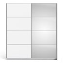 Verona Oak Finish Mirror Sliding Wardrobe by Lavishway | Wardrobe-33169