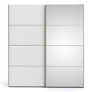 Verona Oak Finish Mirror Sliding Wardrobe by Lavishway | Wardrobe-33212