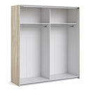 Verona Truffle Oak Finish Sliding Wardrobe by Lavishway | Wardrobe-28684