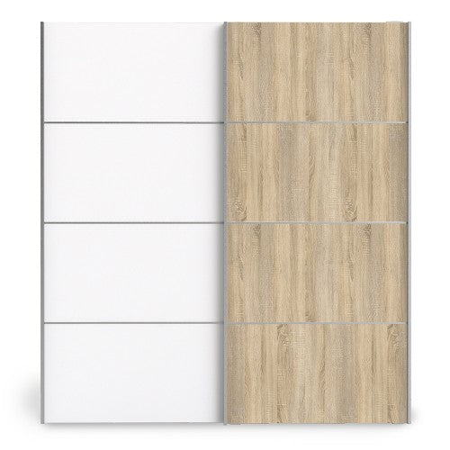 Verona Truffle Oak Finish Sliding Wardrobe by Lavishway | Wardrobe-28679