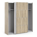 Verona Truffle Oak Finish Sliding Wardrobe by Lavishway | Wardrobe-28681
