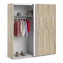 Verona Truffle Oak Finish Sliding Wardrobe by Lavishway | Wardrobe-28680