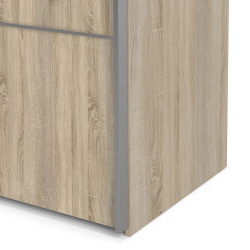 Verona Truffle Oak Finish Sliding Wardrobe by Lavishway | Wardrobe-28688