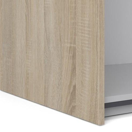 Verona Oak Finish Mirror Sliding Wardrobe by Lavishway | Wardrobe-33210