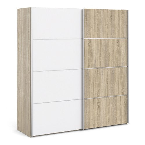 Verona Truffle Oak Finish Sliding Wardrobe by Lavishway | Wardrobe-28678