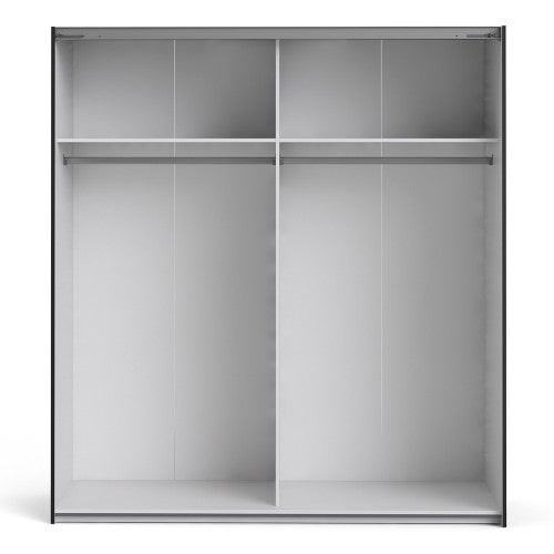 Verona Oak Finish Mirror Sliding Wardrobe by Lavishway | Wardrobe-33245