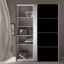Verona Oak Finish Mirror Sliding Wardrobe by Lavishway | Wardrobe-33155
