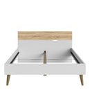 Oslo Euro White & Oak Finish Double Bed by Lavishway | Wooden Beds-41781