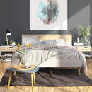 Oslo Euro White & Oak Finish Double Bed by Lavishway | Wooden Beds-41777