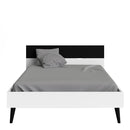 Oslo Euro White & Oak Finish Double Bed by Lavishway | Wooden Beds-41772