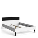Oslo Euro White & Oak Finish Double Bed by Lavishway | Wooden Beds-41776