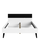 Oslo Euro White & Oak Finish Double Bed by Lavishway | Wooden Beds-41773