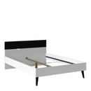 Oslo Euro White & Oak Finish Double Bed by Lavishway | Wooden Beds-41775