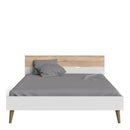 Oslo Euro White & Oak Finish King Size Bed by Lavishway | Wooden Beds-41765