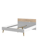 Oslo Euro White & Oak Finish King Size Bed by Lavishway | Wooden Beds-41768